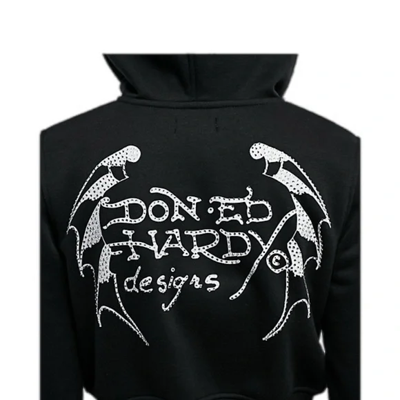 Ed Hardy Two Pc Set rhinestone Hoodie and Pant - Picture 3 of 6